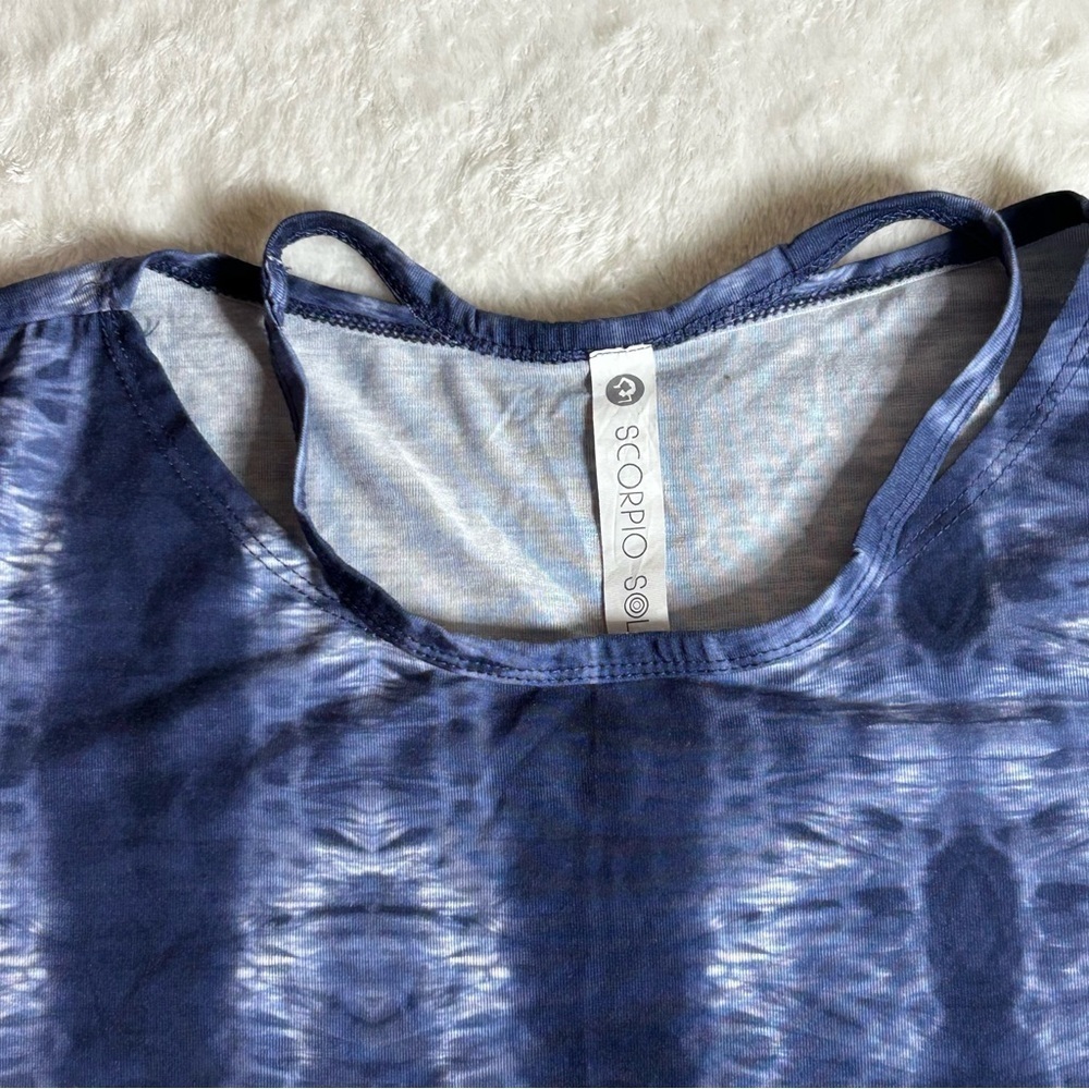 Scorpio Sol Blue Tie-Dye Crop Top Size L - Picture 4 of 8